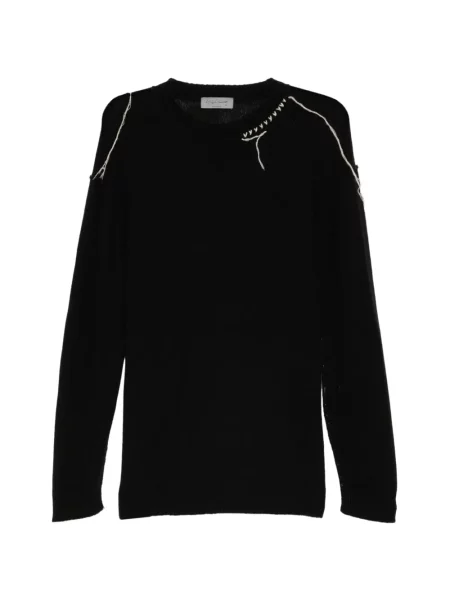 Haftowany sweter Yohji Yamamoto czarny