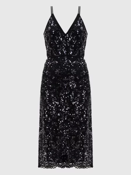 Сукня міді з мережива з паєтками Twinset чорна