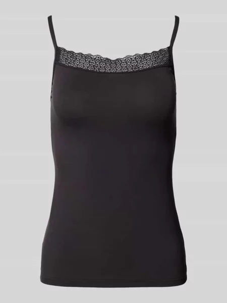 Top Triumph z modalu na cienkie ramiączka czarny