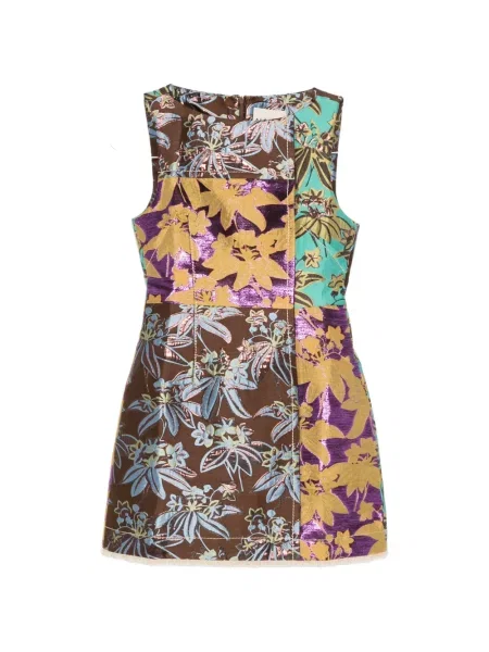 Rochie mini Alemais din jacard maro