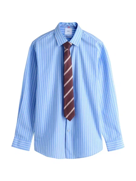 Next Košile světlemodrá / čokoládová bílá