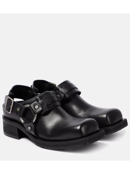 Papuci tip mules Acne Studios din piele slingback negru