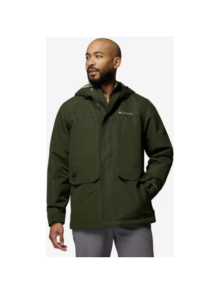 Kurtka z kapturem Columbia Landroamer Fleece Lined ciemnozielony S zielona