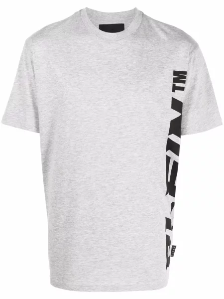Tricou Philipp Plein cu imagine scurt gri