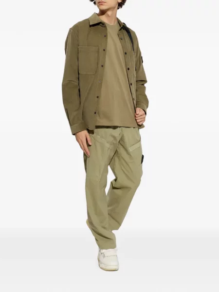 Lung tricou Stone Island cu strasuri verde