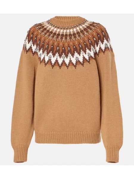 Volneni pulover Gucci rjava