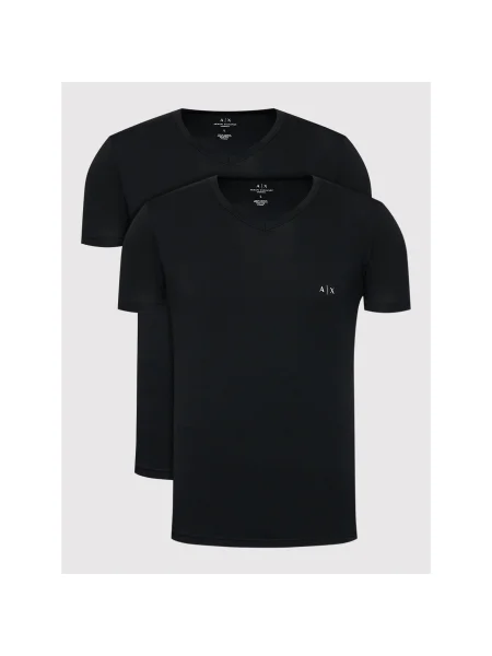 Armani Exchange 2 póló készlet Regular Fit fekete