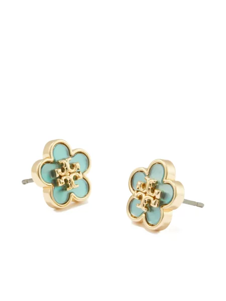 Cercei Tory Burch cu model floral auriu