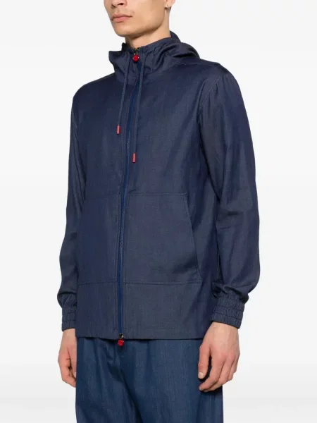 Риза Kiton с качулка синьо