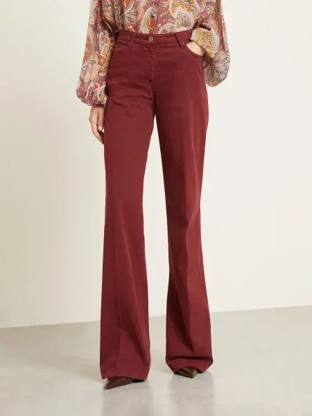 Etro Bootcut Džíny tmavě červená