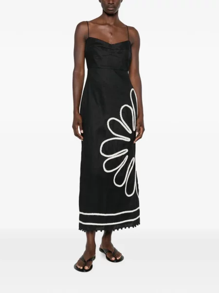 Rochie midi Cala De La Cruz țesută negru