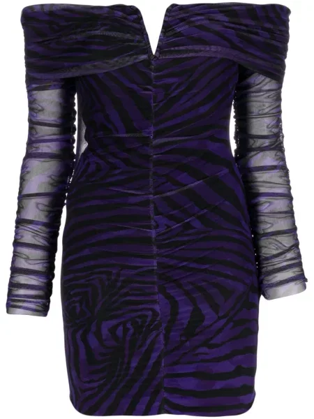 Rochie Nissa cu imagine cu model zebră negru