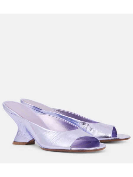 Usnjene mules Dries Van Noten s polno peto vijolična