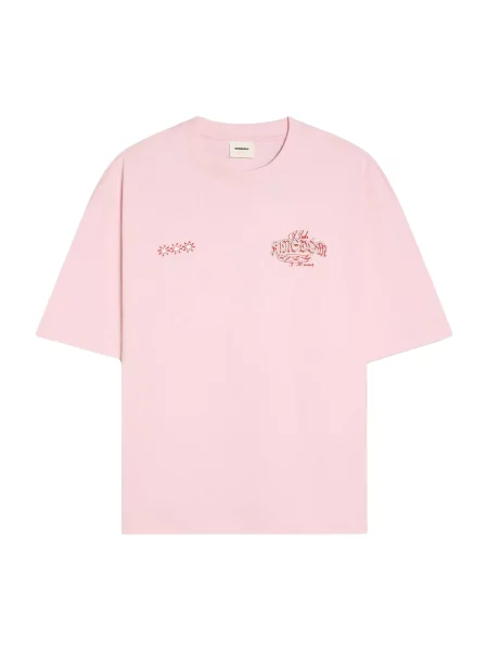 Bershka Tricou roz / roșu alb