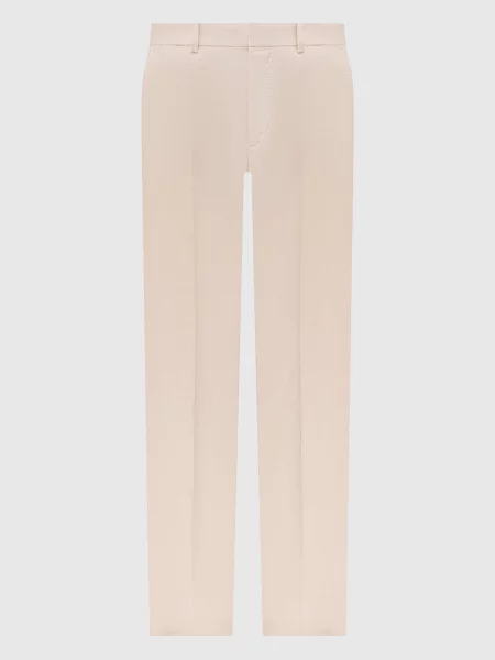 Штани з льону Agnona бежеві