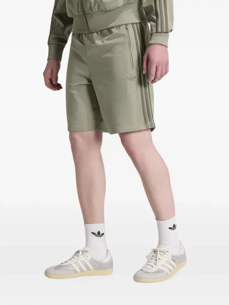 Decupat pantaloni scurți Adidas cu dungi cu autograf albastru