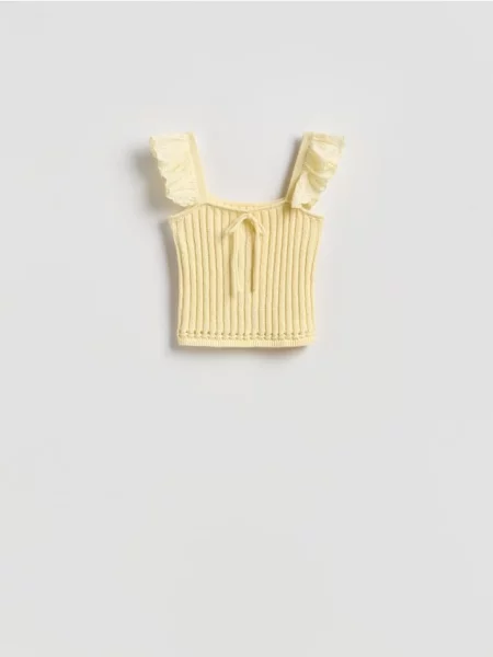 Reserved Bluză cu șnur galben-deschis galben