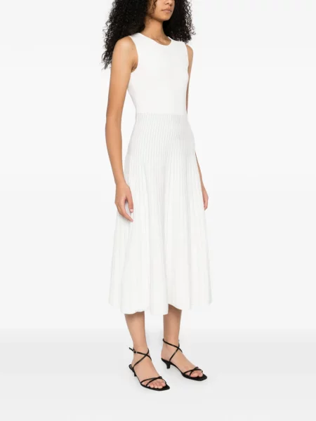 Rochie Hervé Léger plisată de costum alb