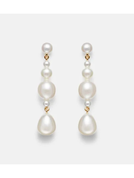 Uhani Sophie Bille Brahe z perlami rumena