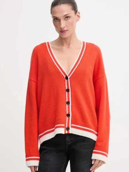 MSGM cardigan din lână light portocaliu