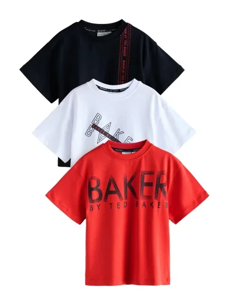Baker by Ted Baker Tricou roșu / negru alb