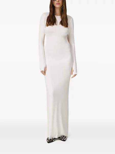 Rochie maxi Pnk cu crăpătură cu spatele deschis de costum alb