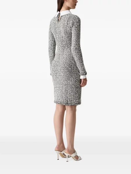 Gulerat rochie midi Karl Lagerfeld din tweed gri