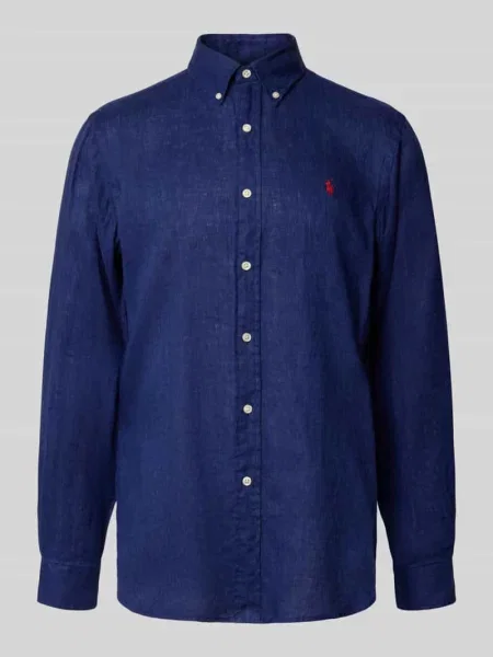 Polo Ralph Lauren Koszule Mężczyzna L Len Linen Shirt niebieski
