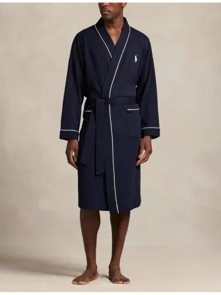 Polo Ralph Lauren Halat de baie lung bleumarin alb