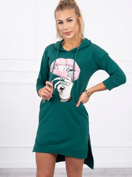 Rochie Kesi cu imagine de costum verde