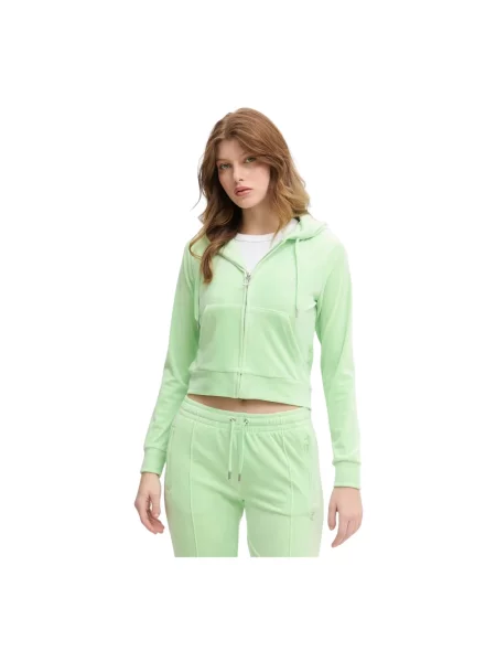 Bluza z kapturem Juicy Couture z kapturem zielona