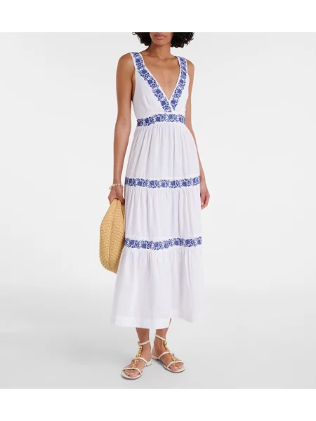 Rochie maxi Heidi Klein cu broderie de costum alb