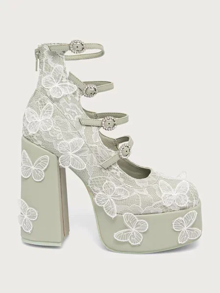 Koi Footwear туфлі-човники на каблуку Wild Lotus Butterfly Lace Platform