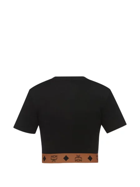 Подрязан тениска Mcm черно