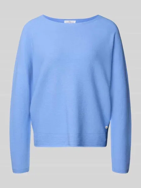 Sweter z dzianiny z okrągłym dekoltem i detalem z logo Fynch-hatton