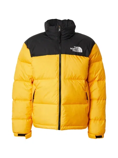 THE NORTH FACE Zimska jakna Retro Nuptse zlato-rumena / črna / bela rumena