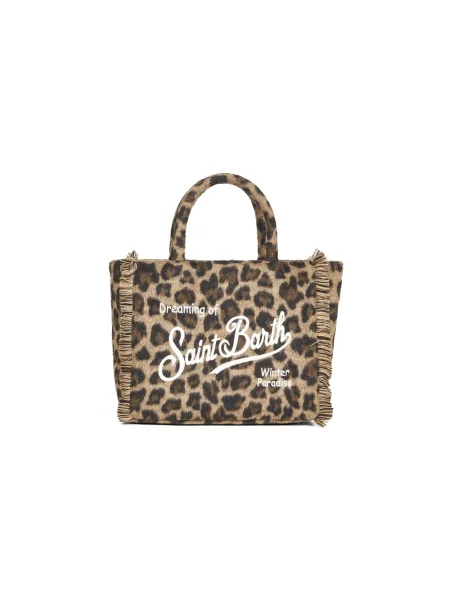 Wielobarwność torebka Mc2 Saint Barth filcowa do kolan brązowa