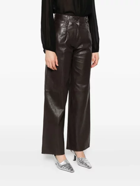 Pantaloni Forte_forte din piele maro