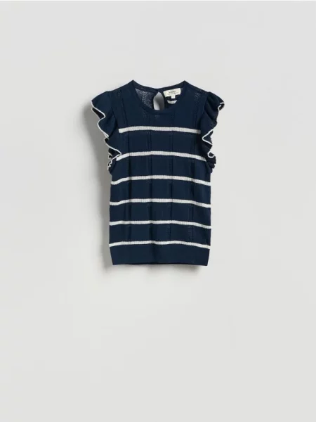 Reserved Bluză în dungi bleumarin