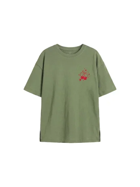 Tommy Life Majica TOMMY Baumwoll-Stretch-T-Shirt kaki