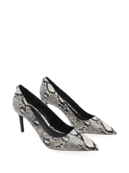 Pantofi cu toc Michael Michael Kors din piele de căprioară cu imagine cu decolteu în V negru
