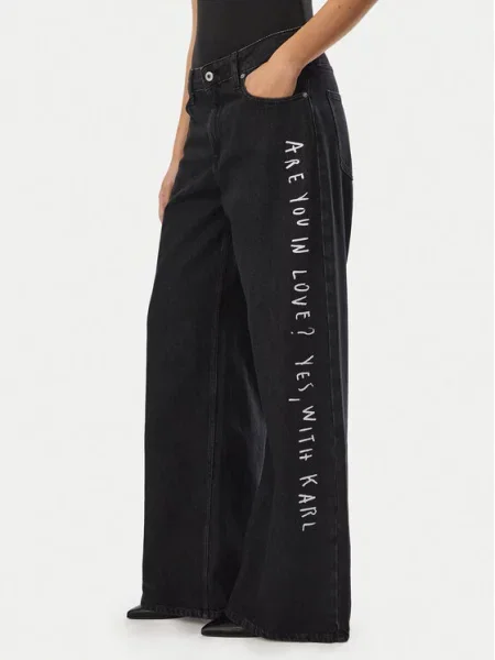 Karl Lagerfeld Jeans Blugi Wide Leg negru