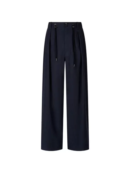 Plisované stahovací šňůrka kalhoty Tomboy modré