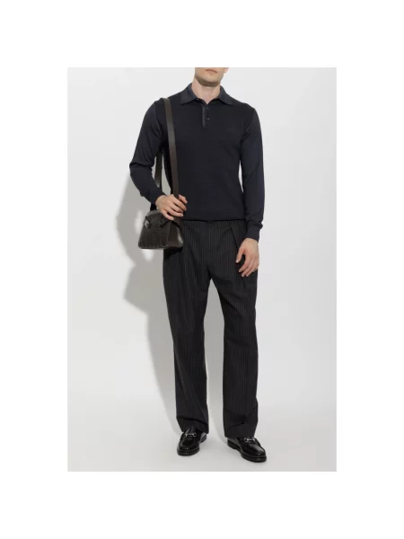 Sweter Etro wełniany z długim rękawem niebieski