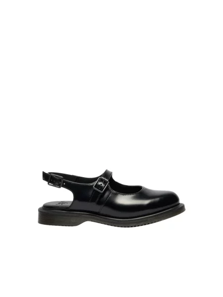 Balerinki Dr. Martens skórzane z otwartą piętą czarne