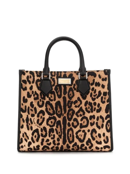 Geantă Dolce & Gabbana cu imagine cu model leopard maro