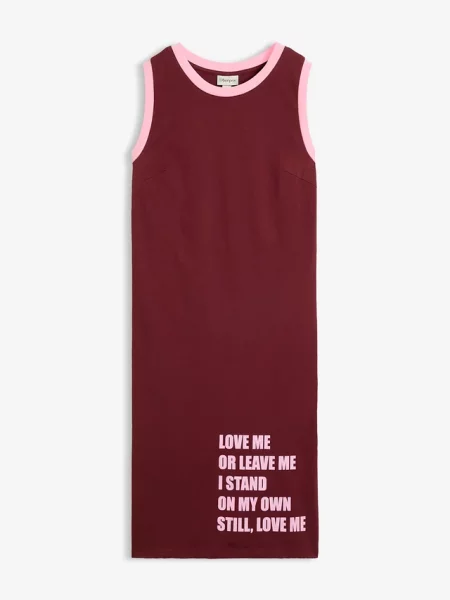 Sukienka T-shirtowa z czystej bawełny organicznej czerwona
