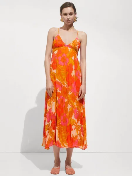 MANGO Спідниця міді помаранчевий