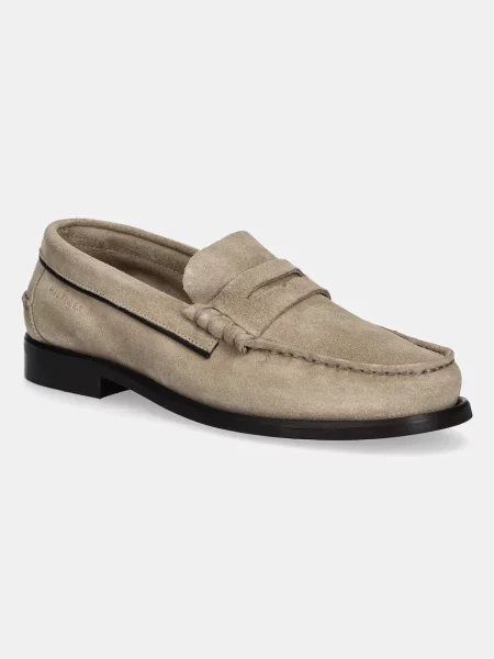 Tommy Hilfiger Mokasini iz semiša CLASSIC HILFIGER SUEDE LOAFER bež