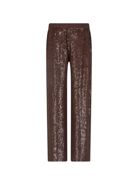 Pantaloni P.a.r.o.s.h. cu paiete cu cordon maro